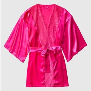 LA SENZA pink satin kimono S-M NWT